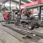 Trituradora de mandíbula diesel con alimentador vibratorio y cinta transportadora